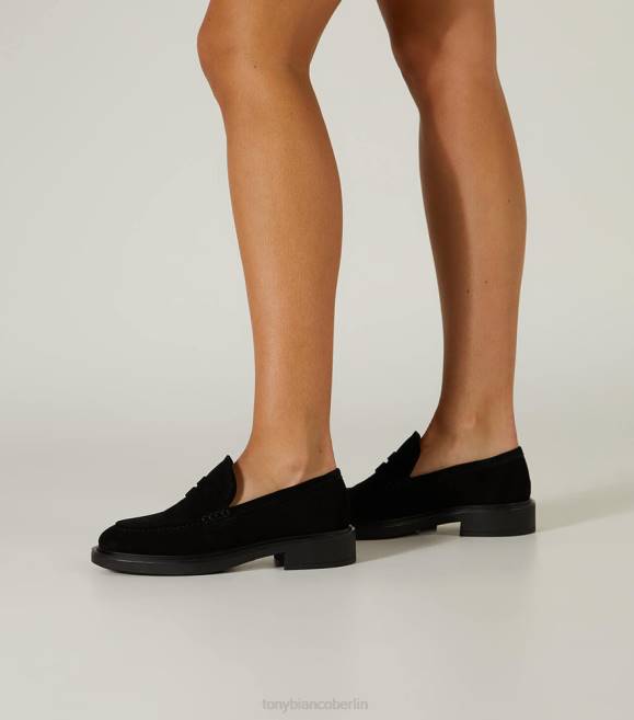 Slipper| de Tony Bianco Frauen schätze Wohnungen schwarzes Wildleder 4624587